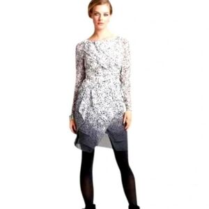 Elegant Black and White Women's Silk Dress